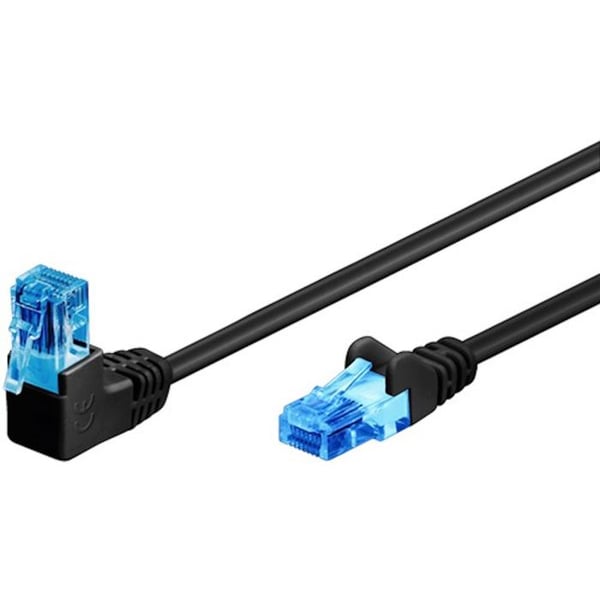 Nätverkskabel RJ45 - Goobay - Cat. 6A - 5 m - 90° vinklad - Kompatibel med PoE/PoE+