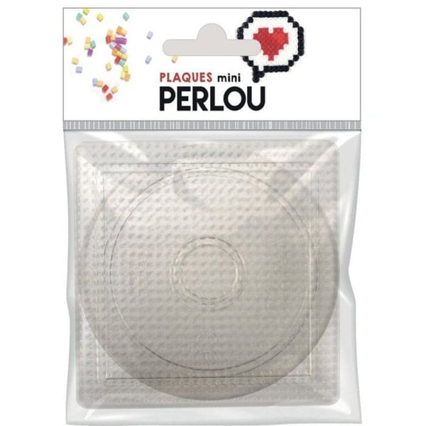 Perlou - Platta för mini pärlor rund 8,5cm och fyrkantig 8cm