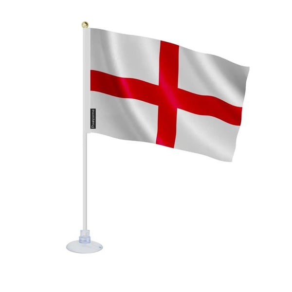 Mini Englandsflagga – Sugkopp – 14 x 21 cm – För Slät Yta – Polyester – 1 styck – Pixelforma