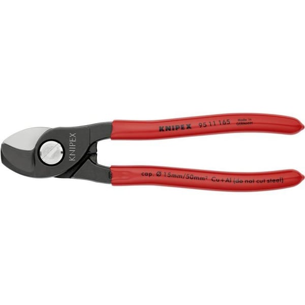 Knipex kabelskærer til kobber og aluminium - Rød - Skærende - Til enkelttrådede og flertrådede kabler