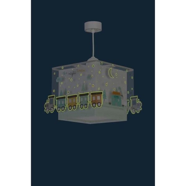 Taklampa barn - Dalber - Nattåget - Tågmotiv - L 32 cm - H 21,5 cm - Vit