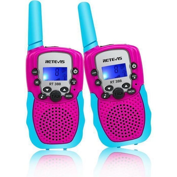 Retevis RT388 Walkie Talkie Barn Lång Räckvidd, 8CH LED-lampa VOX för pojkar och flickor, 3-12 år Barnleksaker, för aktiviteter