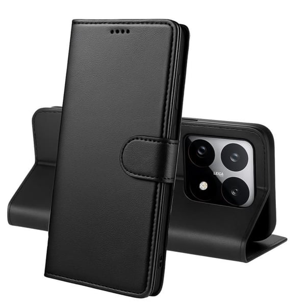 Fodral för Xiaomi 15T - Svart Plånbok med Magnetisk Lock för Kortförvaring Phonillico®