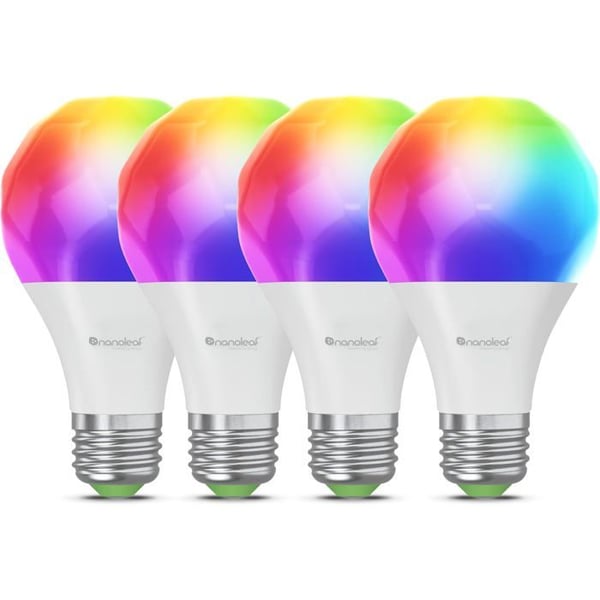 LED-lampor E27 - NANOLEAF - Matter - Förpackning med 4 - RGBW - Smart och Ansluten