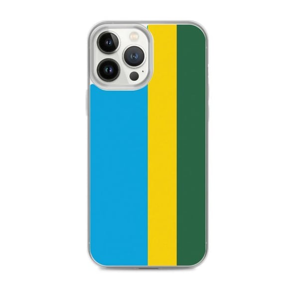 Mobilskal – Rwandas flagga – Kompatibel med iPhone 13 Pro Max – Flexibelt fodral – Slitstarkt och stötresistent – Silikon – Pixelforma