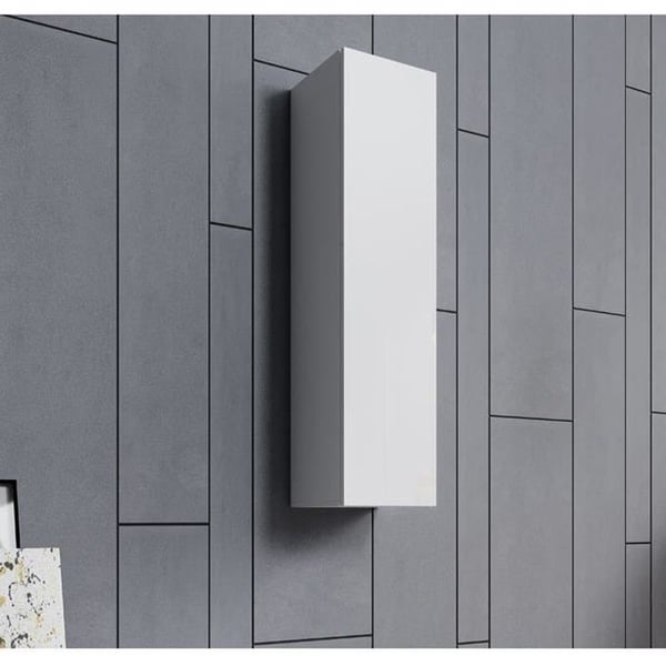 DESIGN AMEUBLEMENT - Modern väggskåp - Blank vit - Melamin/MDF - 1 dörr, 2 hyllor - 30x120x30 cm