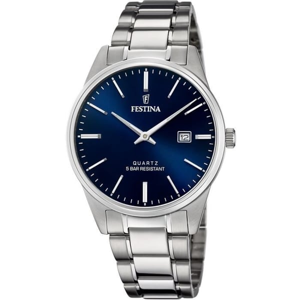 Herreur FESTINA - Grå Stål - Kvarts - Mineralglas - Analogisk