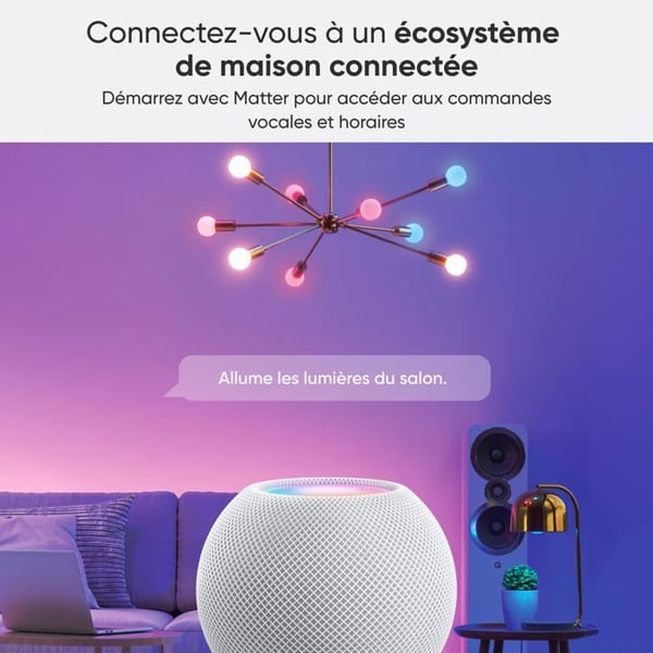 LED-lampor E27 - NANOLEAF - Matter - Förpackning med 4 - RGBW - Smart och Ansluten