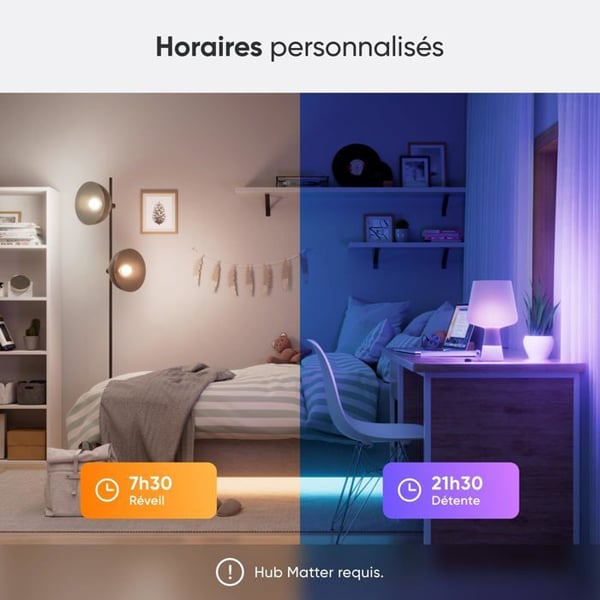 LED-lampor E27 - NANOLEAF - Matter - Förpackning med 4 - RGBW - Smart och Ansluten
