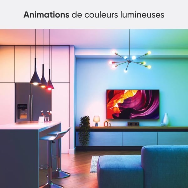 LED-lampor E27 - NANOLEAF - Matter - Förpackning med 4 - RGBW - Smart och Ansluten