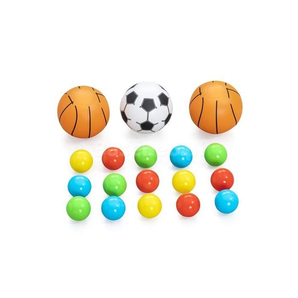 Bollhav Gonflabelt - BESTWAY - Kick 'N Swish - 120 cm x 107 cm x 84 cm - 18 bollar - Flerfärgad