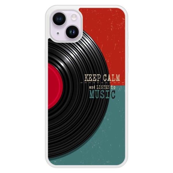 Coque i silikon med förstärkning, tryckt, kompatibel med Apple iPhone 15 Plus Keep calm
