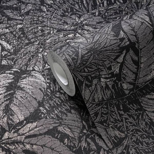 A.S. Creation Smart Surfaces 395606 Vinyltapet med blommönster 0.53 x 10.05 m Svart