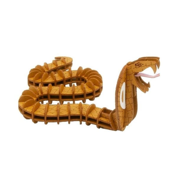 3D-pappermodell - FRIDOLIN - Kobraorm - Laserskuren kartong - 13×6×8 cm - Från 8 år