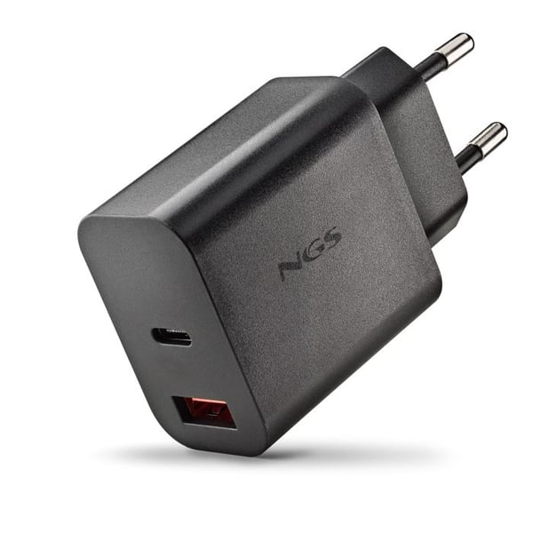 Väggladdare - NGS - ERA 20W - 2 USB-C och USB-A portar - Snabbladdning - Flamsäker GaN