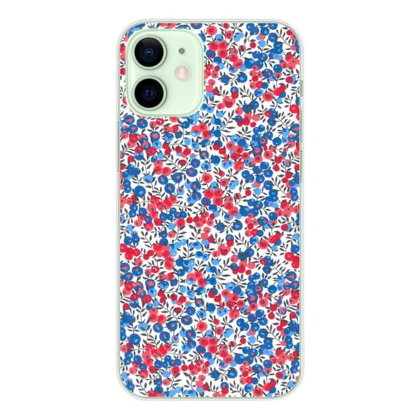 1001Coques - Silikonfodral kompatibelt med Apple iPhone 12 Mini - Liberty Wiltshire blå mönster - Originaldesign tryckt i Frankrike