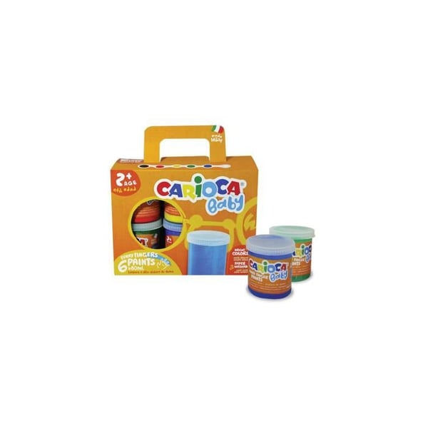 CARIOCA BABY SET MED 6 Fingerfärger - 6 X 80 ml barnfärg