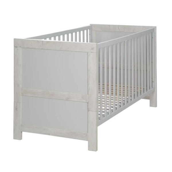 Lit Bébé Evolve ROBA Mila - Höj- och sänkbart - 70x140 cm - Grå Naturlig
