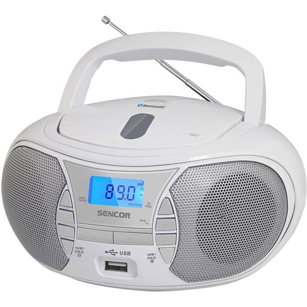CD-radioafspiller - SENCOR - SPT 2700 WH - 3 W - CD / Bluetooth / MP3 - Hvid