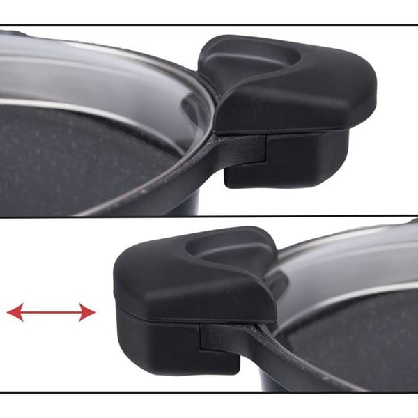 Granitbelagd non-stick kastrull - ORION - 24 cm - 5,5 L - Induktion - Lock med avrinning - Aluminium