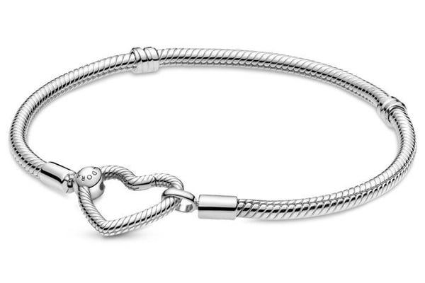 Armband - PANDORA - 599539C00-17 - Silver 925 - Hjärta - Hård Torque