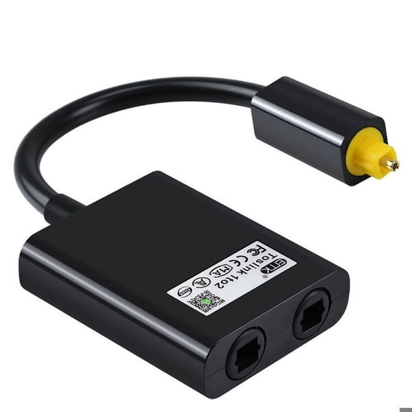 Audioadapter 1 til 2, digital optisk kabel splitter, fiberoptisk audioadapter, fiberfordeleradapter