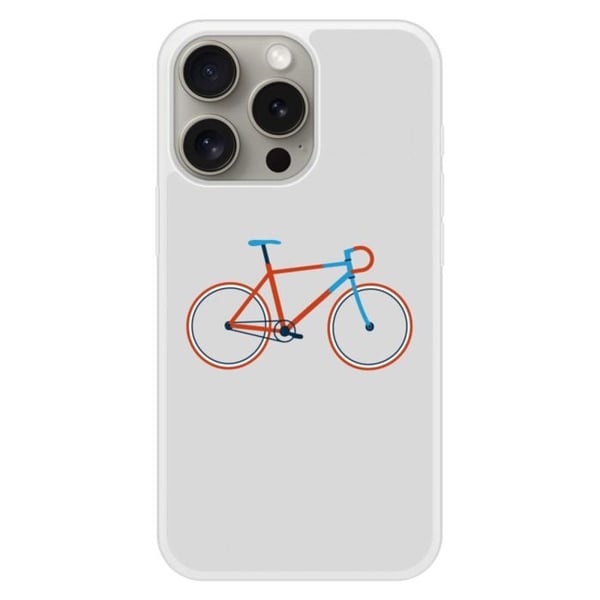Coque i silikon med förstärkt tryck kompatibel med Apple iPhone 15 Pro Bike färg Hipster