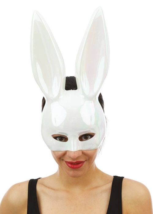 Dekorativ Mask - Liten Clown - re23391 - Iriserande Vit - One Size Vuxen