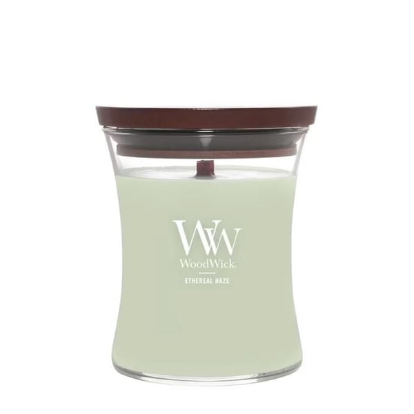 Doftljus - WOODWICK - Eterisk dimma - 275 g - Sojavax och paraffin - Grön färg