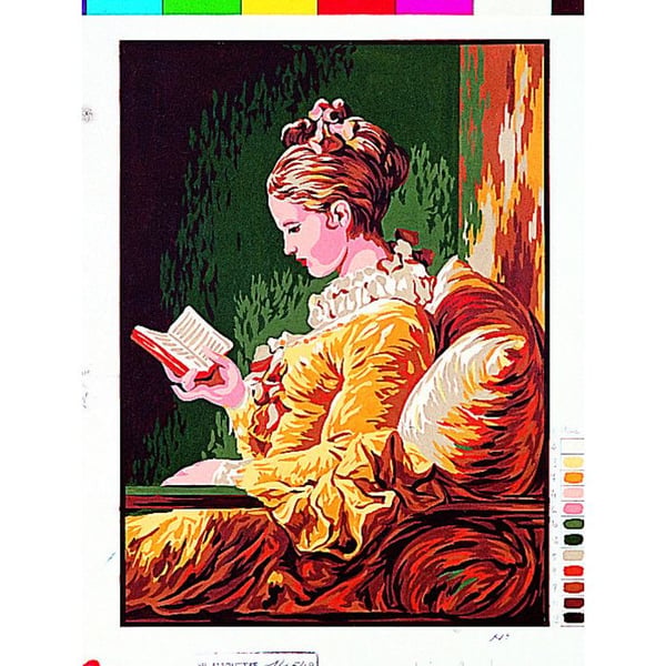 Canevas Pénélope Antik Ung kvinna som läser 30x40cm Canevas Pénélope Antik Ung kvinna som läser 30x40cm