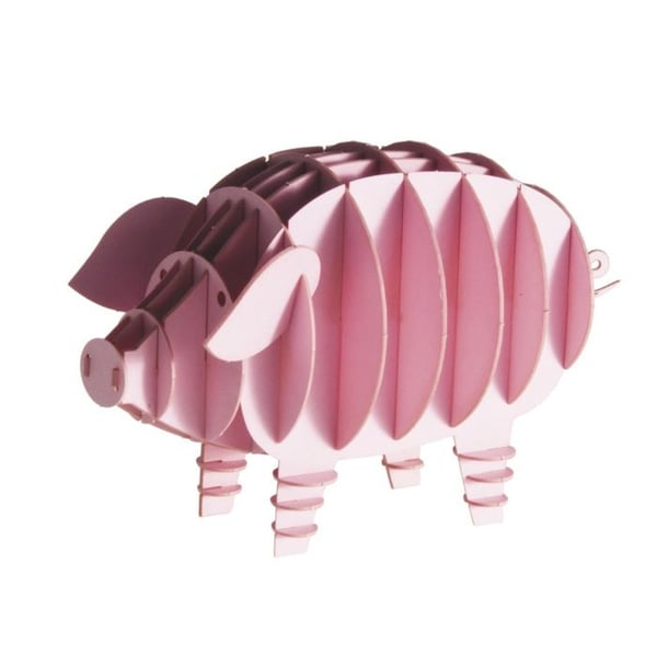 3D-pappermodell - FRIDOLIN - Gris - Kartong - Rosa - 9 x 5,5 x 5 cm 3D-pappermodell - FRIDOLIN - Gris - Kartong - Rosa - 9 x 5,5 x 5 cm
