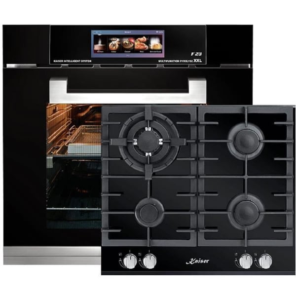 Four électrique - KAISER - EH 6344+KCG 6380 - 79L - Touchscreen TFT - Gaskokplatta 60 cm
