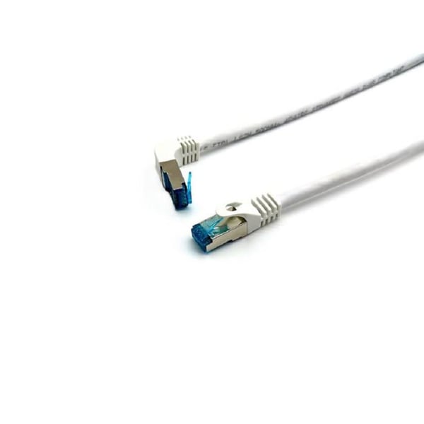 Ethernetkabel Cat.6A - Utrustning - 3m - S/FTP - Vit - Böjd till Rak Kontakt