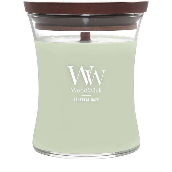 Doftljus - WOODWICK - Eterisk dimma - 275 g - Sojavax och paraffin - Grön färg