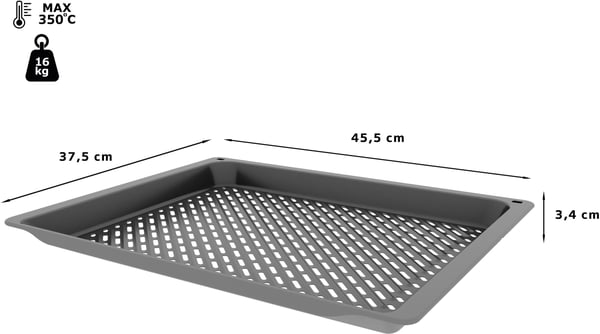 Läckfrite perforerad - BOSCH HEZ629070 - Air fry och Grill - 45,5 x 37,5 x 3,4 cm