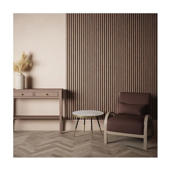 Dekorativa Akustikpaneler i MDF – Set om 4, Valnöt, 240x60cm