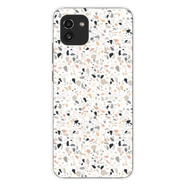 1001Coques - Silikonfodral kompatibelt med Samsung Galaxy A03 - Terrazzo-mönster i färg - Originaldesign tryckt i Frankrike