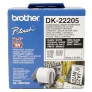 Etikettpappersrulle - BROTHER - 62 mm x 30,48 m - Vit - Import från Tyskland