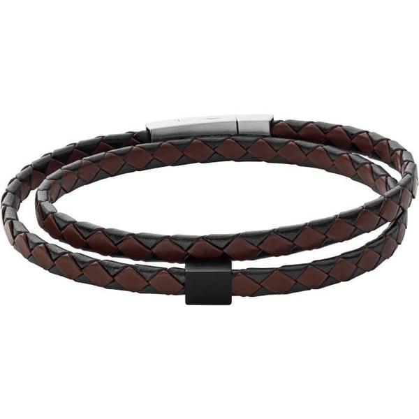 Armband - SKAGEN - SKJM0185998 - Brunt Läder - Bicolor Stål - 185 mm