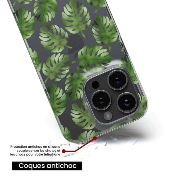 Siliconfodral - Kompatibel med Apple iPhone 14 Pro - design med monsterablad