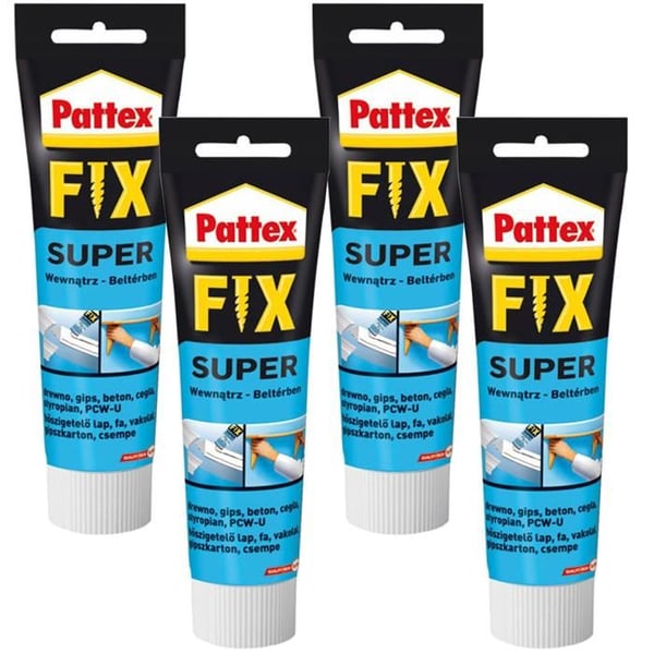 Monteringslim - Pattex - FIX Super 4x50g - Ekologisk Vattentålig - För trä, metall, keramik, tegel