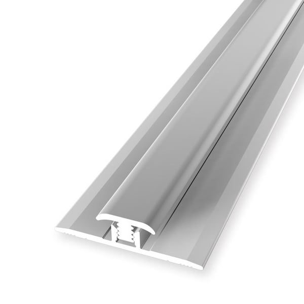 Kopplingsprofil 11,5 x 7 x 2600 mm kant H 3 - 5 mm klippanslutning i slät aluminium Küberit