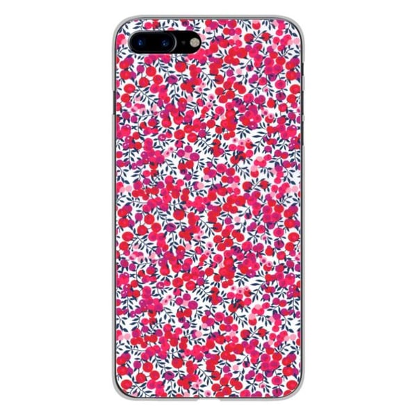 1001Coques - Silikonfodral kompatibelt med Apple iPhone 7 Plus - Liberty Wiltshire röd mönster - Originaldesign tryckt i Frankrike