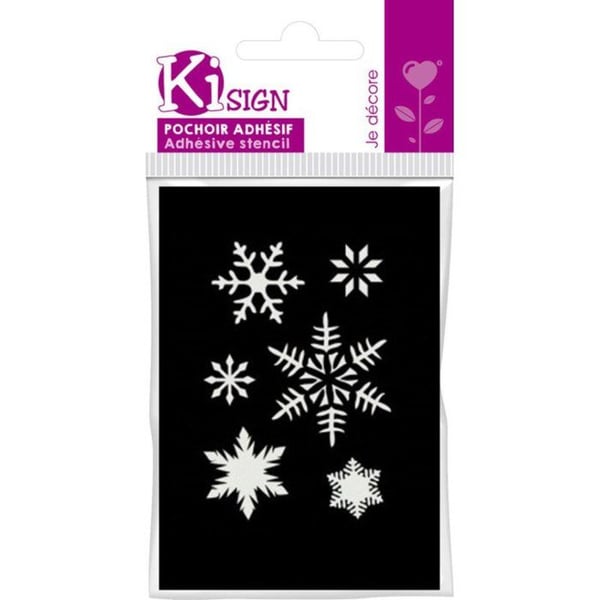 Sjablon med klister Snöflinga 7x10 cm