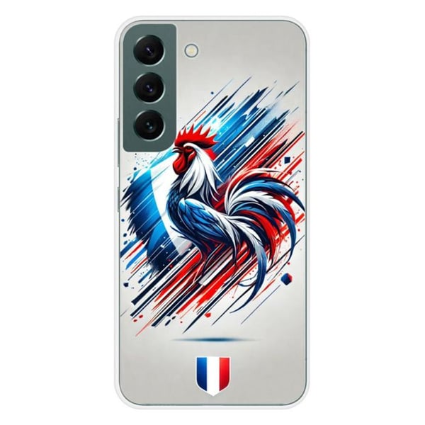 Tryckt silikonfodral som är kompatibelt med Samsung Galaxy S22 French Rooster