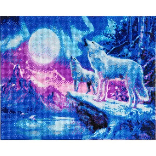 CRYSTAL ART Kit tavla diamantbroderi 40x50cm Vargar