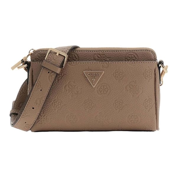 GUESS Axelväska taupe för kvinnor - Cresidia II Mini Xbody Top Zip Bag Mörkt taupe Logotyp 333195