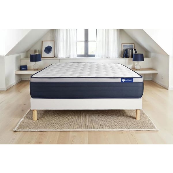 ACTISOM - Madrass och sängram Actiflex Max 160x200 - Pocketfjädrar+Memoryskum - 7 zoner