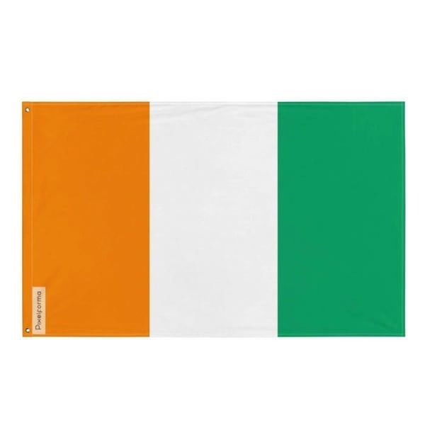 Elfenbenskustens flagga – 128 x 192 cm – Resistenta polyester – 2 metallöglor – Inomhus / Utomhus – Pixelforma