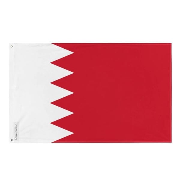 Bahrains flagga – 60 x 90 cm – Hållbar Polyester – 2 Metallöglor – Inomhus / Utomhus – Pixelforma